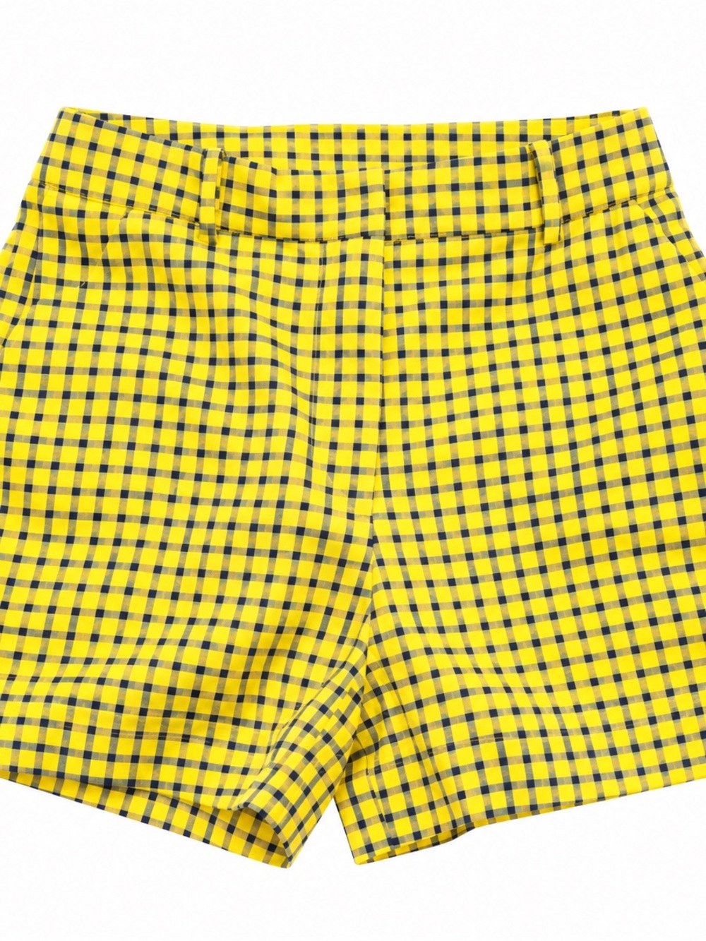 Zara Yellow and Black Gingham Bermuda Shorts